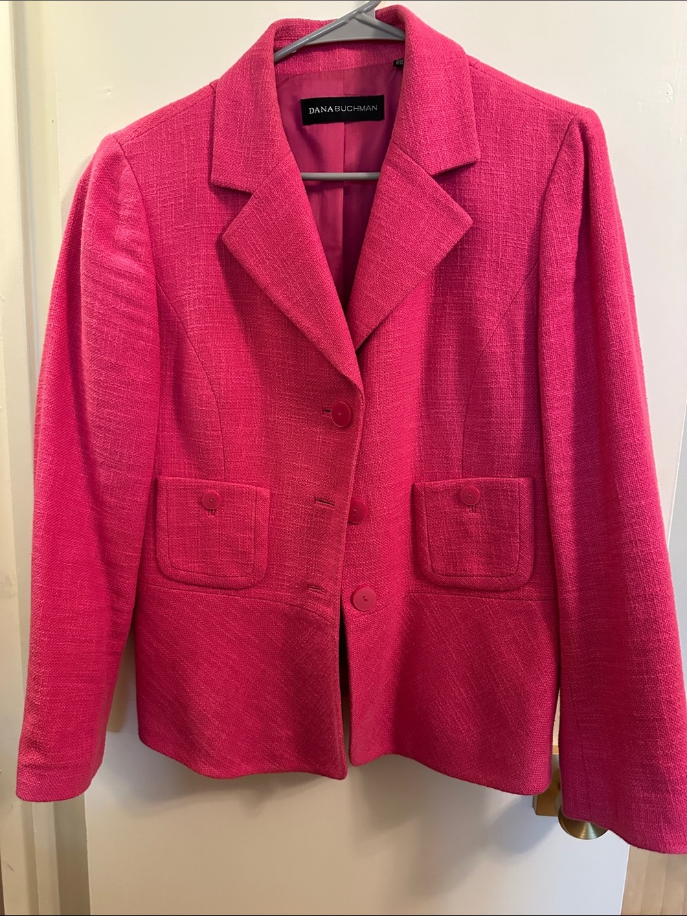 Dana Buchman Hot Pink Textured Women's Blazer Jacket Size M